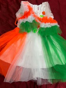 tri colour dress