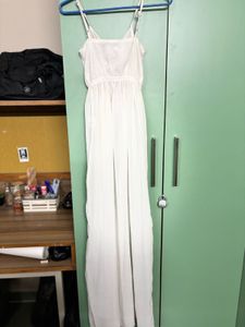 Beachy Slit Chiffon White Dress