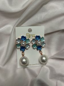 Floral Pearl Drop Earrings