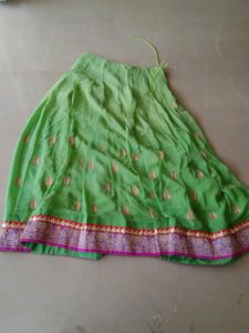Green skirt with purple and red border