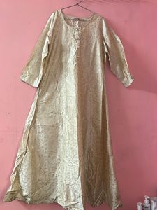 Elegant  golden Floral Print Kurta