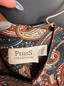 Paisley Print Long Sleeve Work Blouse