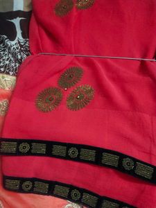 Beautiful Saree Red Colour Grab It Now