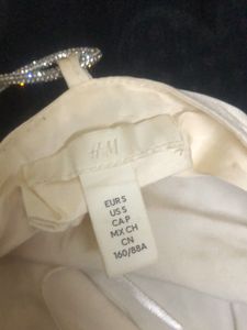 Hnm Beige Rhinestones Strap Cami Top