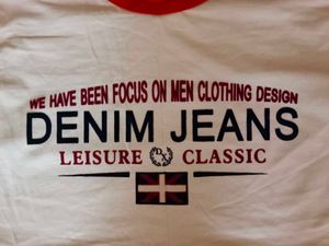 DENIM JEANS White & Orange Colour T-shirt For Men