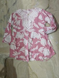 Pink Floral Print Top