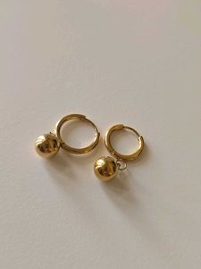 Palmonas - 18K Gold Pleated Ball Drop Earrings