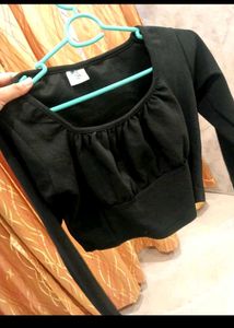 Black long sleeve top