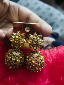Golden Jhumka Earrings