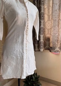 Pure Raw Silk Off White Kurta