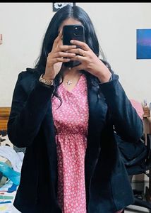 Black Zip Up Wool Blend Jacket
