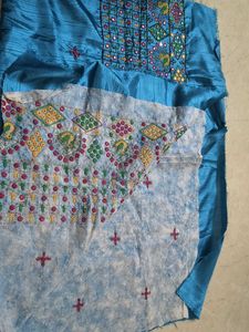 Embroidered Blue blouse Material