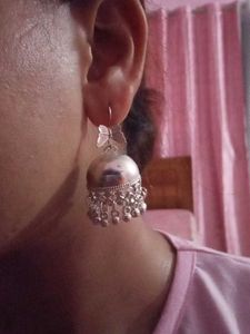 Silver Jhumka Earrings