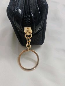 Glam Black Swan Glitter Pouch