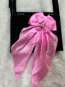 Green And Pink  Pearl Bow Hair Clip