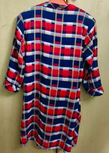 Red Plaid Tunic Shirt