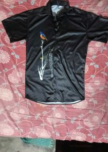 Bird Print Black Shirt