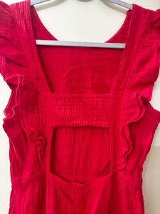 Pink Casual Dress With Back Cutout