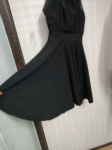 Black Halter Neck Fit &amp; Flare Dress