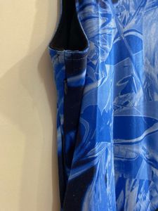 Elegant Blue &amp; Black Maxi Dress