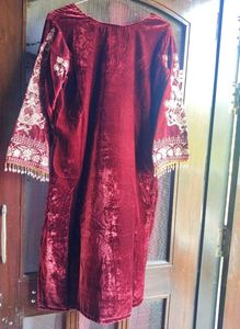 Golden Embroidered Kurta Set