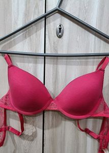Zivame Designer Pink Lace Padded Bra