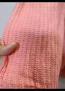 Coral V-Neck Long Sleeve Top