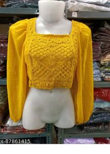 Yellow Crochet Crop Top