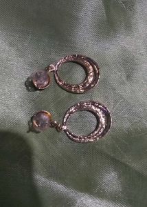 Golden Dangle Hoop Earrings