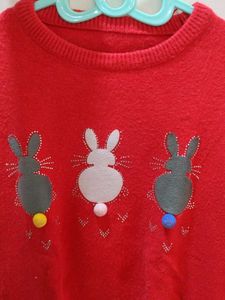 Red Full Sleeve Woolen Tshirt