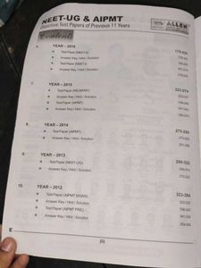NEET-UG &amp; AIPMT Test Papers - Allen Institute