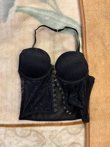 Black Lace Bustier Top