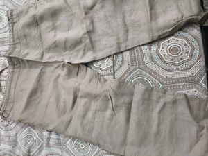 Beige Linen Capri in 32 waist for women