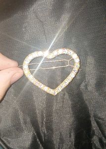 Heart Rhinestone Hair Clip Set Of 2