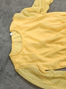 Yellow Ruffle Peplum Top
