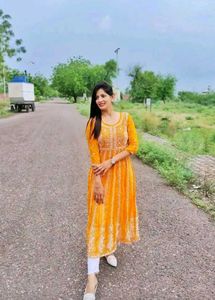 Elegant Yellow Anarkali Kurta
