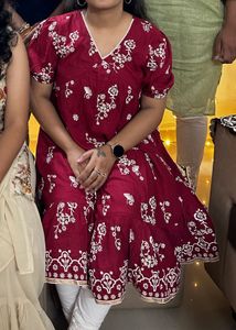 Floral Red Dress