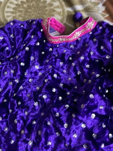 Purple Velvet &amp; Pink Lehenga Choli