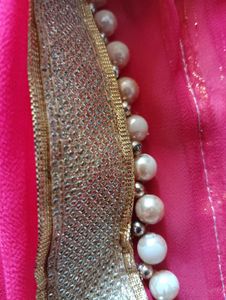Pink Embellished Saree