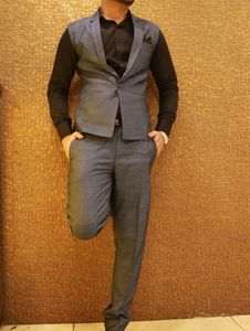 Blue Waistcoat & Trouser Set