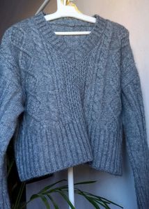 V Neck Dark Grey Sweater
