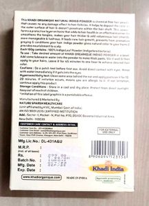 Khadi Organic Indigo Powder Original Herbal Produc