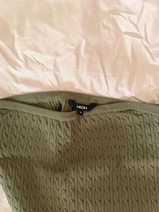 Olive Green Knit Tube Top