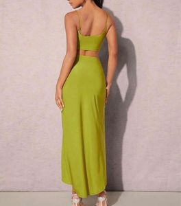 Green Two-Piece Set - Trendy Style —dm worn pic