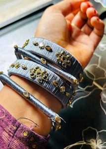 Silk Thread Bangles - Set of 4