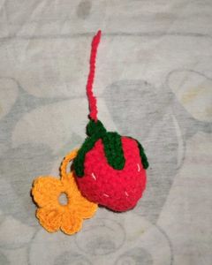 Strawberry Crochet key chain