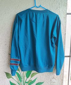 Blue Graphic Print Sweatshirt