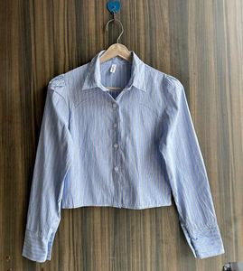 Striped Blue Crop Top