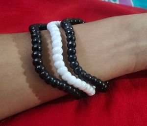 Pink Colour Bracelet &amp; Black And White Bangle