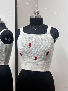 White Flower Embroidered Top